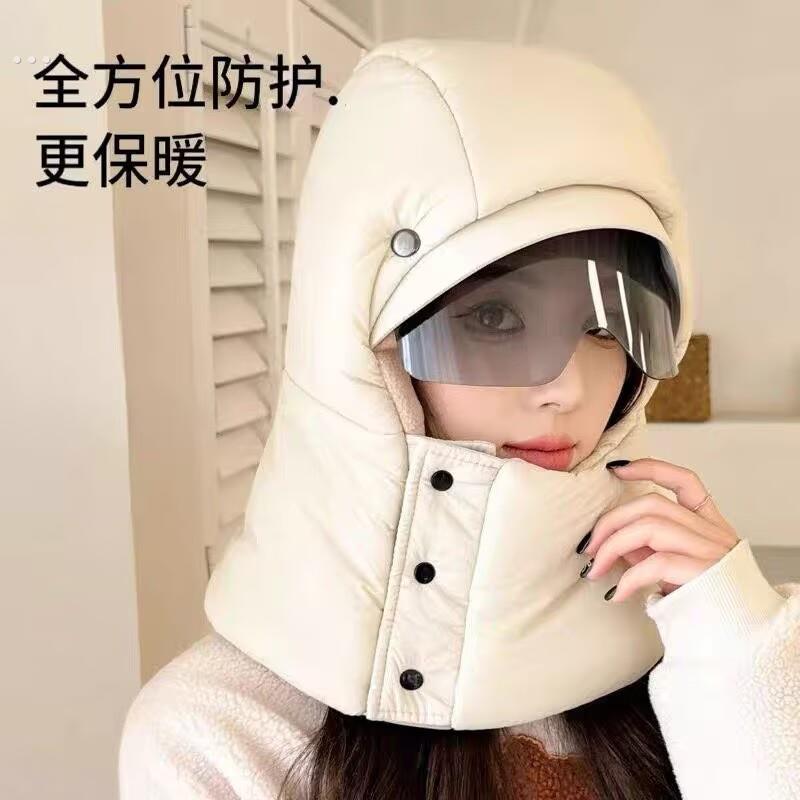 雷锋保暖冬季户外加绒骑行加厚防寒围脖一体带镜片耳朵防冻护耳罩