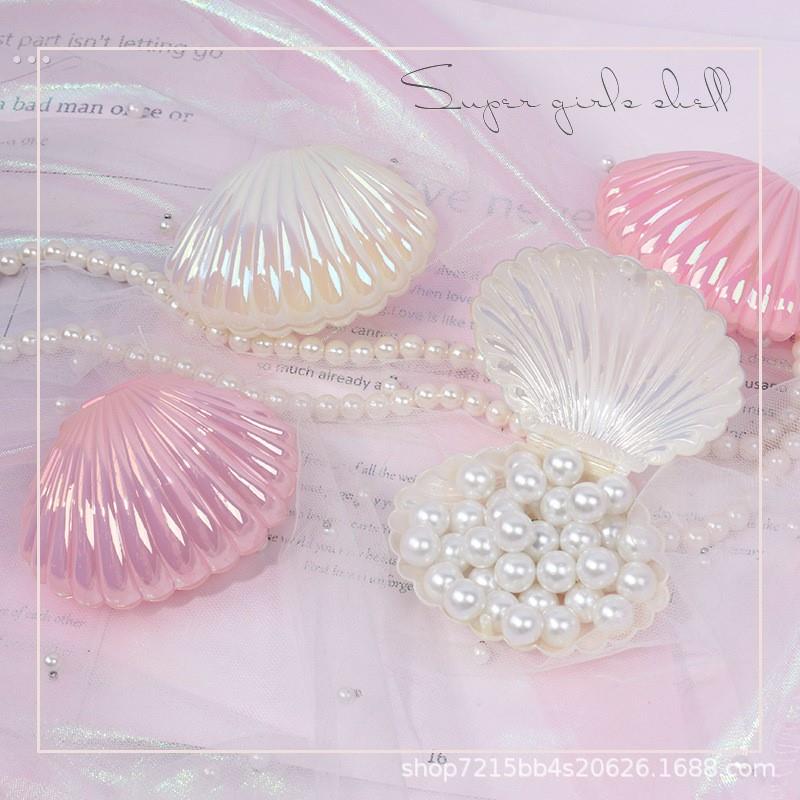 仿真贝壳珍珠摆件造景装饰品收纳盒美甲首饰摄影拍照道具塑料玩具