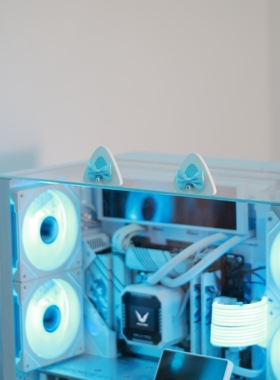 可爱蝴蝶结铃铛机箱显示器摆件