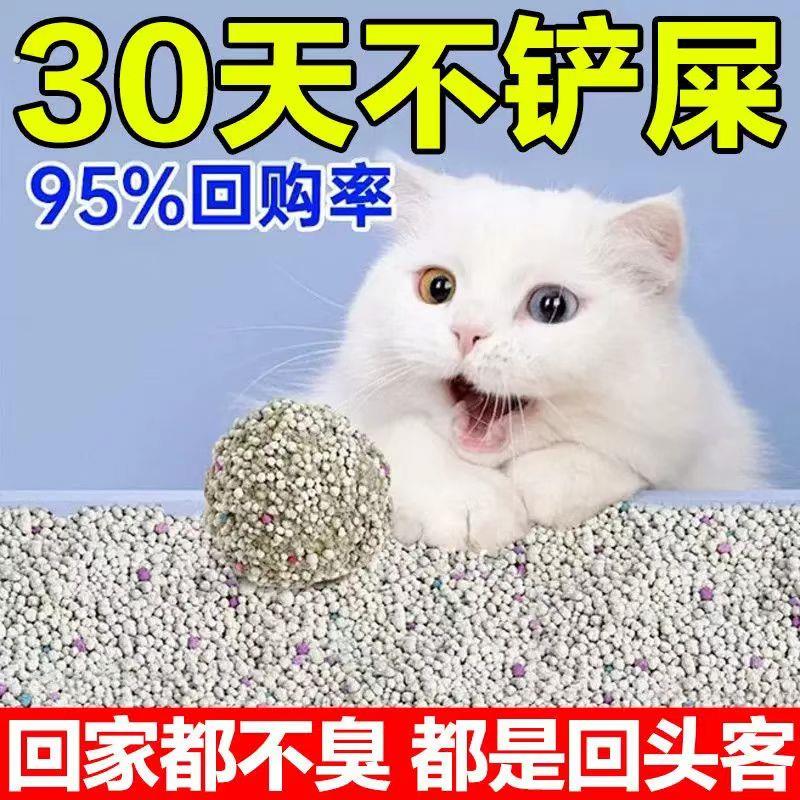 【强效除臭】猫砂除臭膨润土40斤强结团清香10斤室内宠物用品