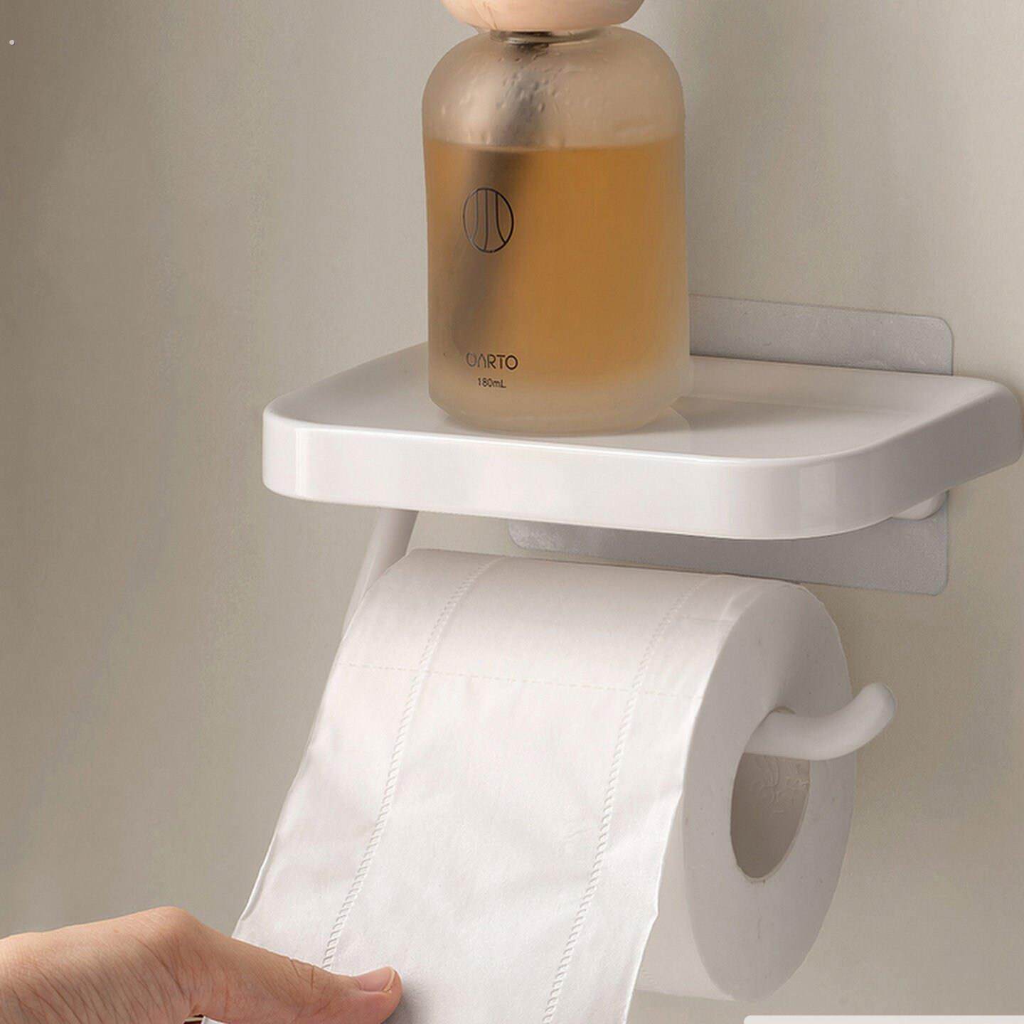 卫生间厕纸盒厕所纸巾置物架浴室手纸卷纸架放置挂架壁挂式免钉