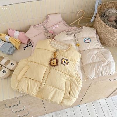 2025秋冬儿童保暖羽绒棉马甲女童宝宝外穿加厚可爱坎肩背心外套潮