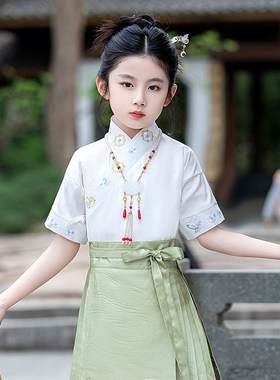 暮汉单上衣女童衬衫配马面裙夏季