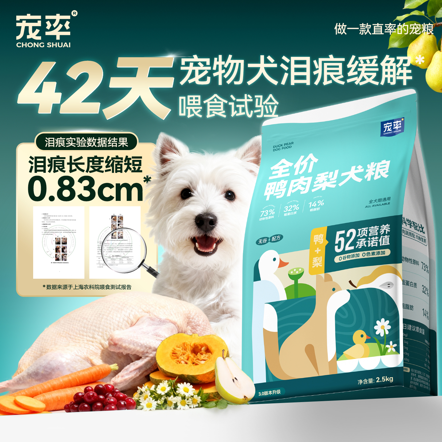 宠率鸭肉梨狗粮柯基博美