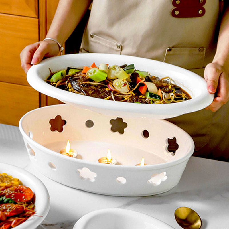 蜡烛加热陶瓷炉干锅家用锅酒店专用锅具保温商用酒精炉小火锅9788