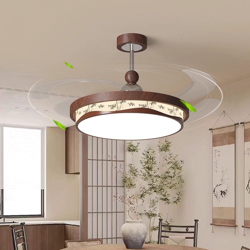 宋代美学客厅吸顶灯风扇灯新中式现代复古餐厅灯中古风禅意卧室