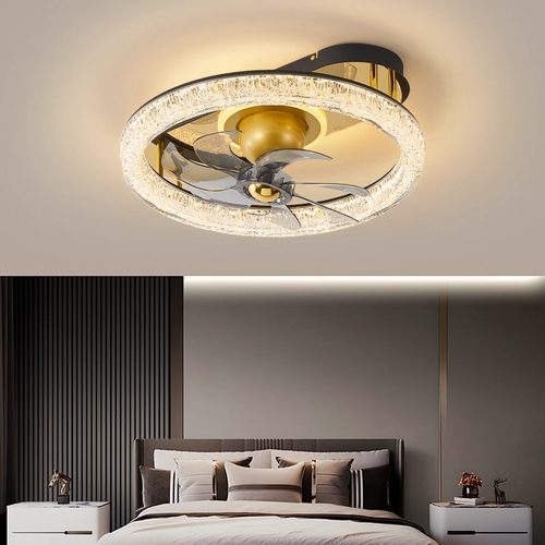 客厅灯意式2025新款轻奢护眼摇头吸风扇灯静音智能型客厅大灯