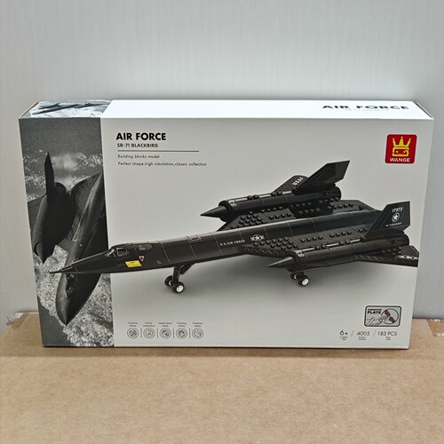 万格军事4005SR-71黑鸟侦察机小颗粒兼容183pcs拼装积木玩具模型