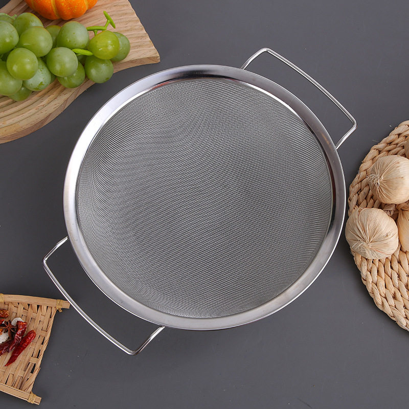 不锈钢冲孔宽边厨房沥水篮豆浆果汁油炸商用家用过滤网淘米篮