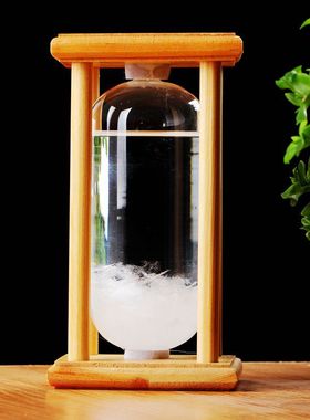 创意木框天气预报瓶风暴瓶时尚家居饰品摆件生日礼物