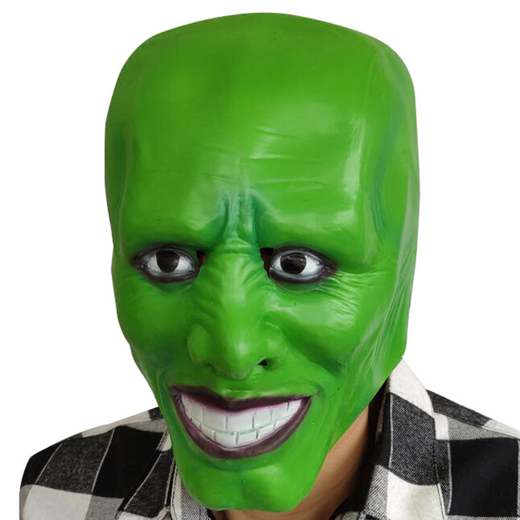 狂欢节变相怪杰金凯瑞面具乳胶绿头套万圣节面罩派对影视道具mask