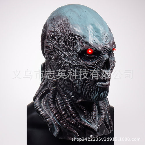 怪奇物语反派Vecna维克纳全头骷髅面具头套万圣节cos道具发光款
