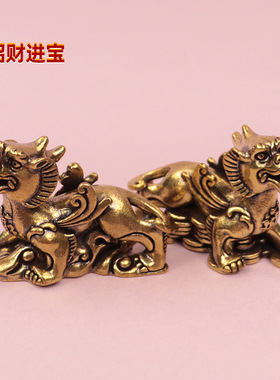 龙年纯黄铜貔貅摆件国潮家居客厅装饰品办公室开业小礼物工艺品