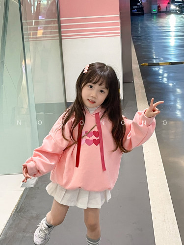 NONOCHILD秋季女童粉色卫衣