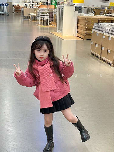 NONOCHILD女童树莓粉短款羽绒服