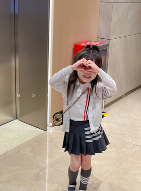 NONO CHILD 夏季2023女童tb百褶裙jk套装半身裙/针织上衣