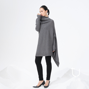 中长款 半高领羊毛针织衫 TU女装 小众设计感毛衣 森林北同款