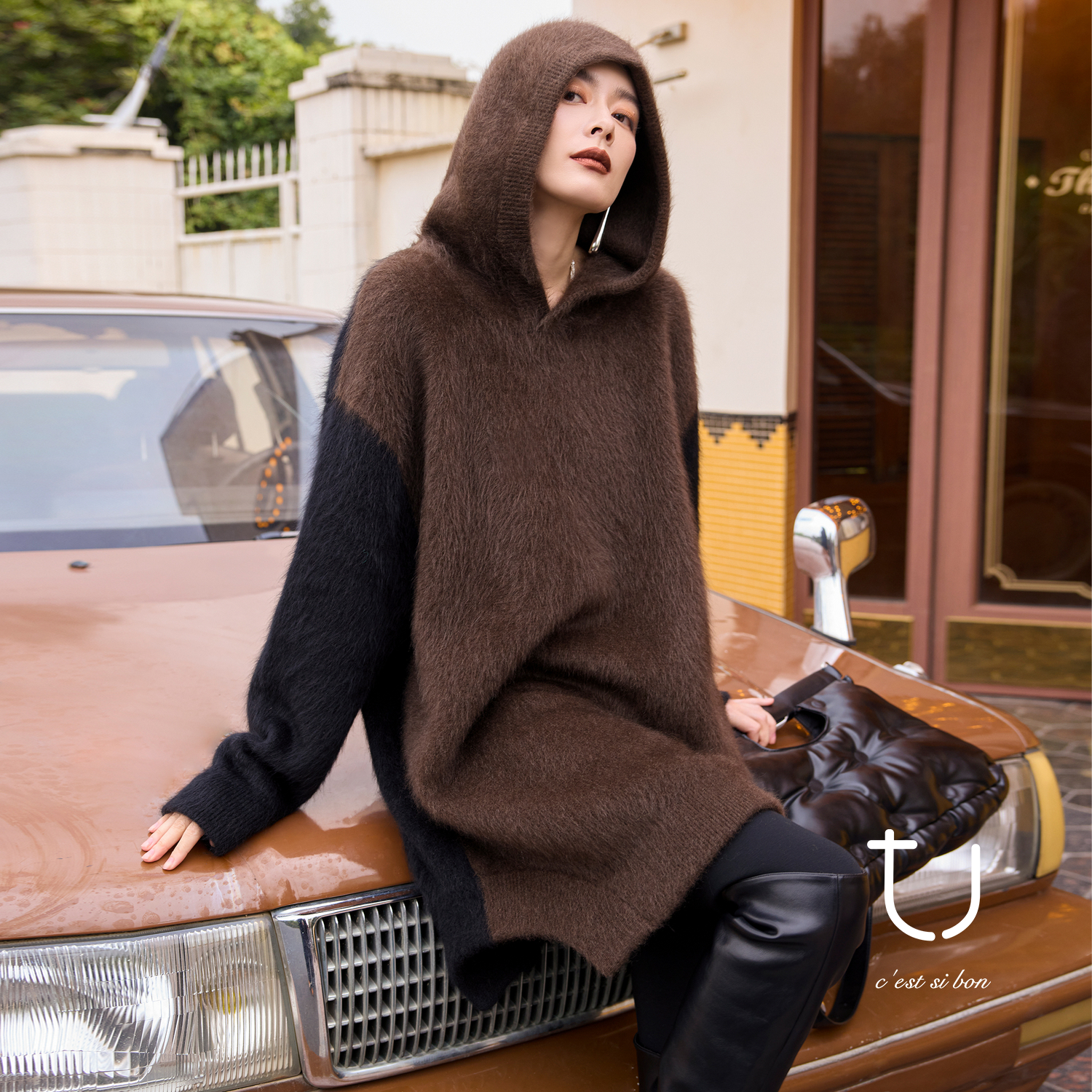 TU女装牦牛绒拉绒加厚针织上衣
