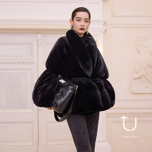 新款 匈牙利90白鹅绒丝绒收腰花苞羽绒服25年冬季 轻暖加州 TU女装