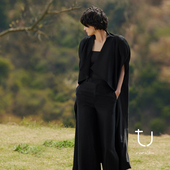 外套慵懒风斗篷长款 TU女装 三醋酸金属丝廓形宽松开衫 肌理感风衣