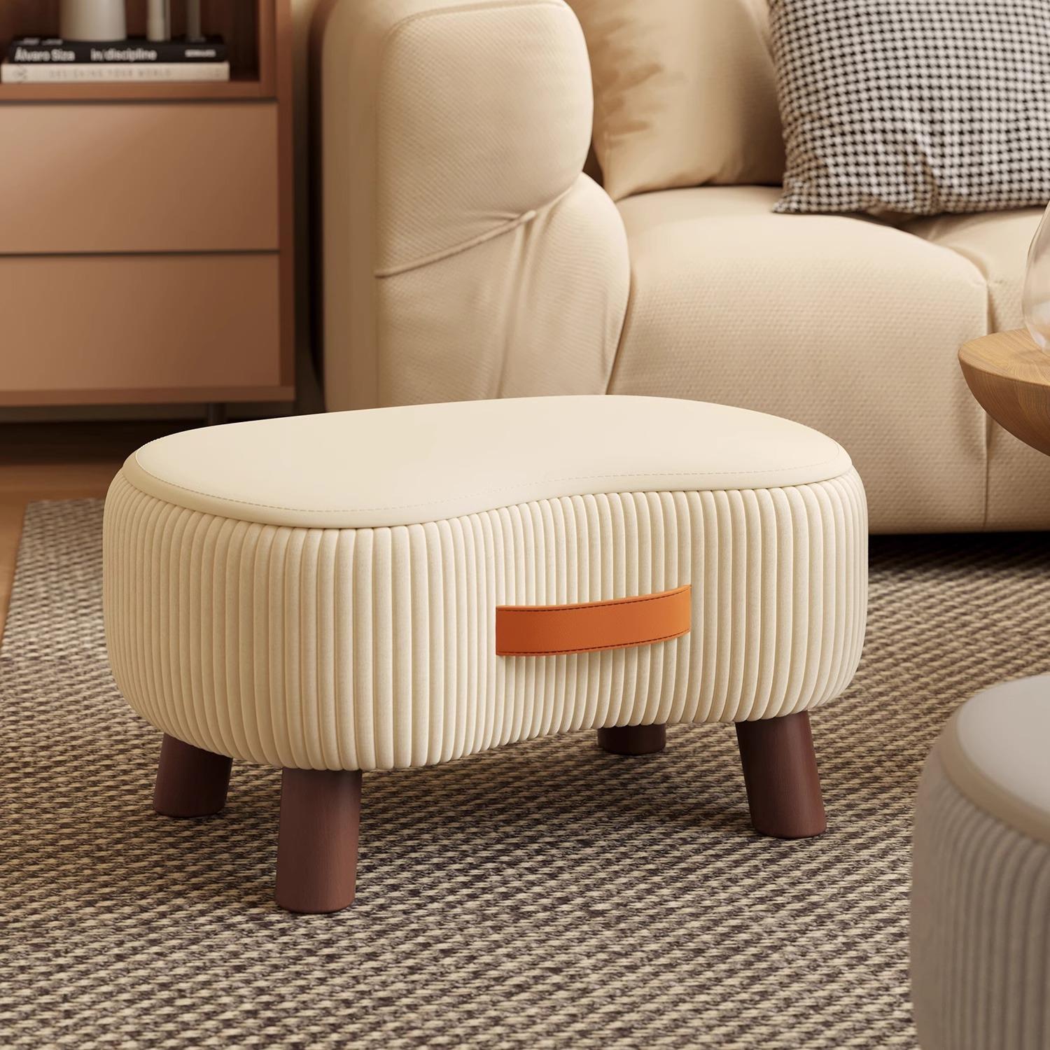 小凳子家用客厅茶几凳实木沙发凳脚踏门口换鞋矮凳创意科技布墩子