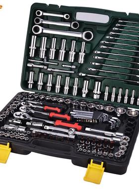 索伦德50BV30随车汽机修150件亮铬钒钢棘轮扳手套筒组套多功能