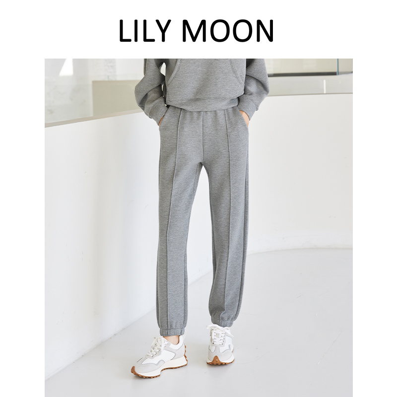 LILYMOON休闲常规百搭松紧腰卫裤