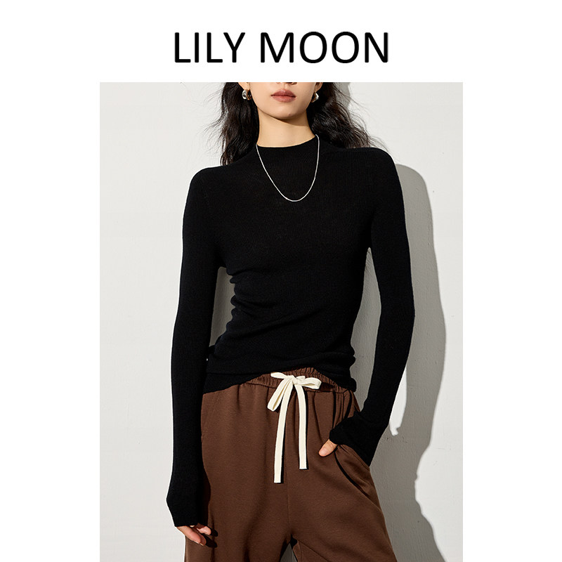 【清仓】LILYMOON无缝全羊毛半高领针织打底衫毛衣显瘦女士打底衫