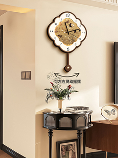 钟壁挂2025年新的中世纪风格的高端客厅挂钟餐厅家无声摆动覆古钟