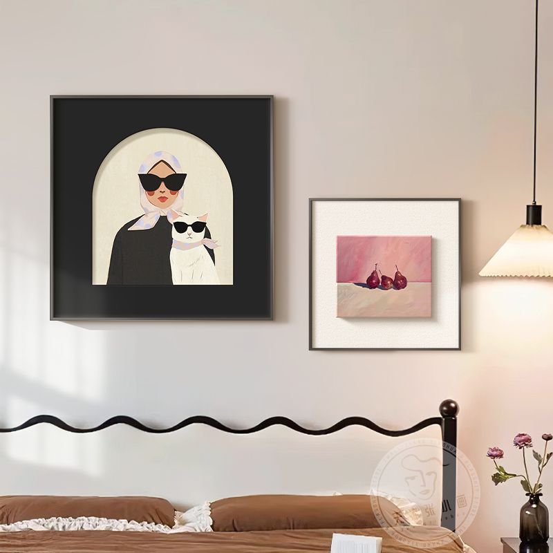 3d立体墙壁画床头画卧室挂画法式覆古小众艺术适合大白墙的装饰画