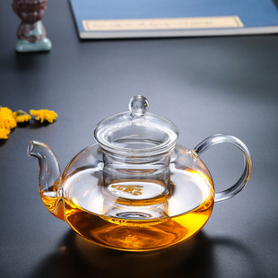 厂家批发玻璃茶壶耐高温加厚过滤泡茶壶家用功夫水果花茶壶套装