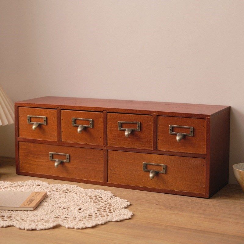 木质桌面置物架杂物文具整理柜书桌办公室抽屉储物柜化妆品收纳盒,收纳整理,桌面收纳盒,淘宝优惠券,粉丝福利购,淘宝优惠卷