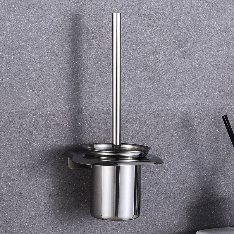 304不锈钢马桶刷免打孔 厕刷架套装卫生间马桶刷架厕所刷杯坐便刷