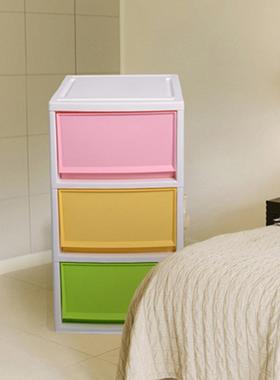 糖果色组合式抽屉柜衣物玩具收纳柜便携儿童衣物整理柜日韩款8593