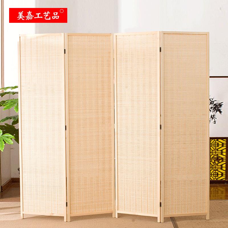 屏风简约竹编屏风餐厅隔断折叠酒店玄关竹编装饰移动简易折屏供应