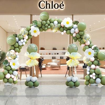 开业气氛布置气球拱门周年庆典结婚立柱商场店铺门面装饰花篮活动