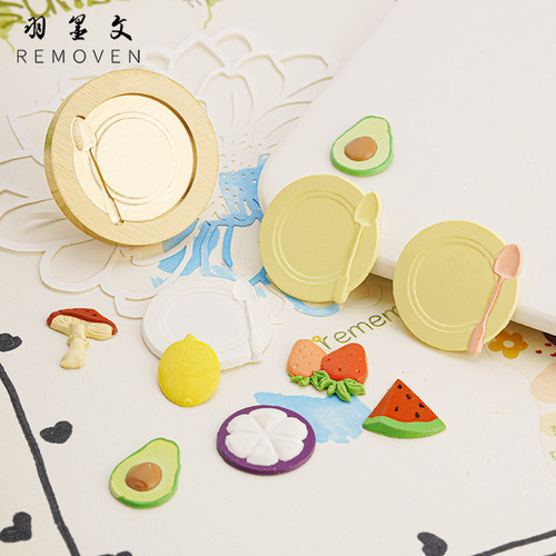 羽墨文火漆印章原创设计黄铜精雕