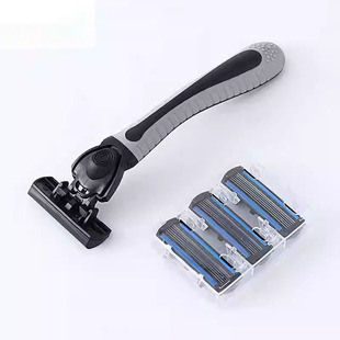 德国进口手动剃须刀新款男士 6层替换刀片刮胡刀手动刮脸刀非吉利