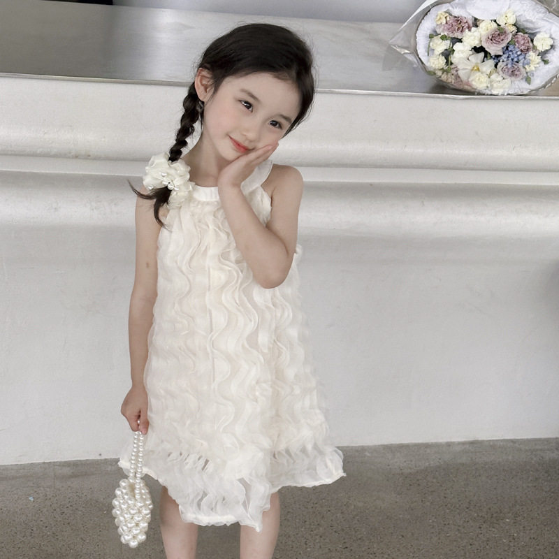 女小童连衣裙夏季2025新款女宝宝挂脖裙洋气背心裙生日礼服公主裙