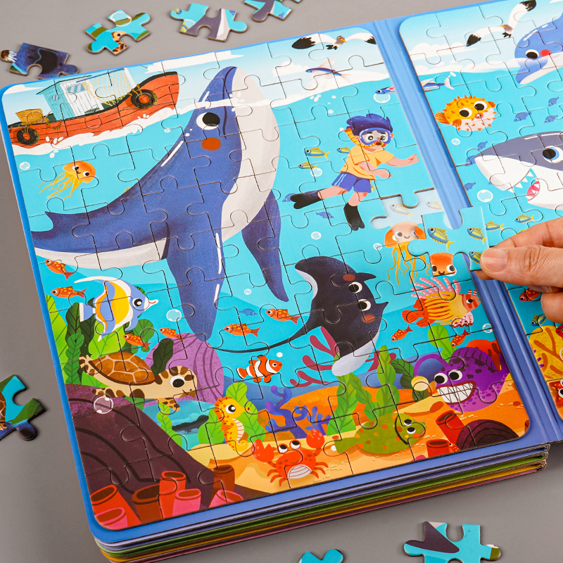 3到6岁儿童动物磁力拼图益智玩具