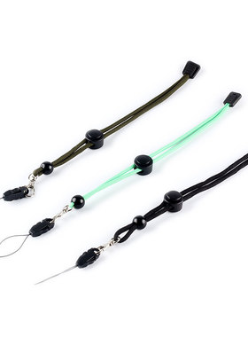 手绳腕绳 挂扣尾绳 可调节尾绳 带钥匙扣 黑色/夜光绿/军绿色
