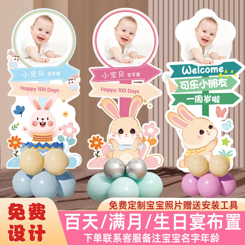 宝宝一周岁生日布置兔男女孩满月宴装饰kt板海报酒店家庭客厅北京,节庆用品/礼品,装扮布置套餐,淘宝优惠券,粉丝福利购,淘宝优惠卷