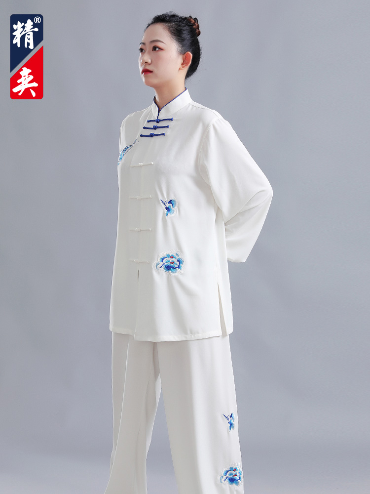 新精奕太极服女新款中国风武术服装太极拳练功服男表演服春夏季套