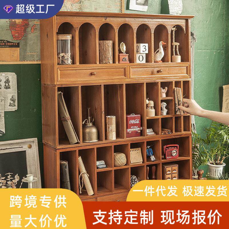 学生宿舍桌面收纳盒木质文具手账置物架书桌多功能抽屉格子整理柜