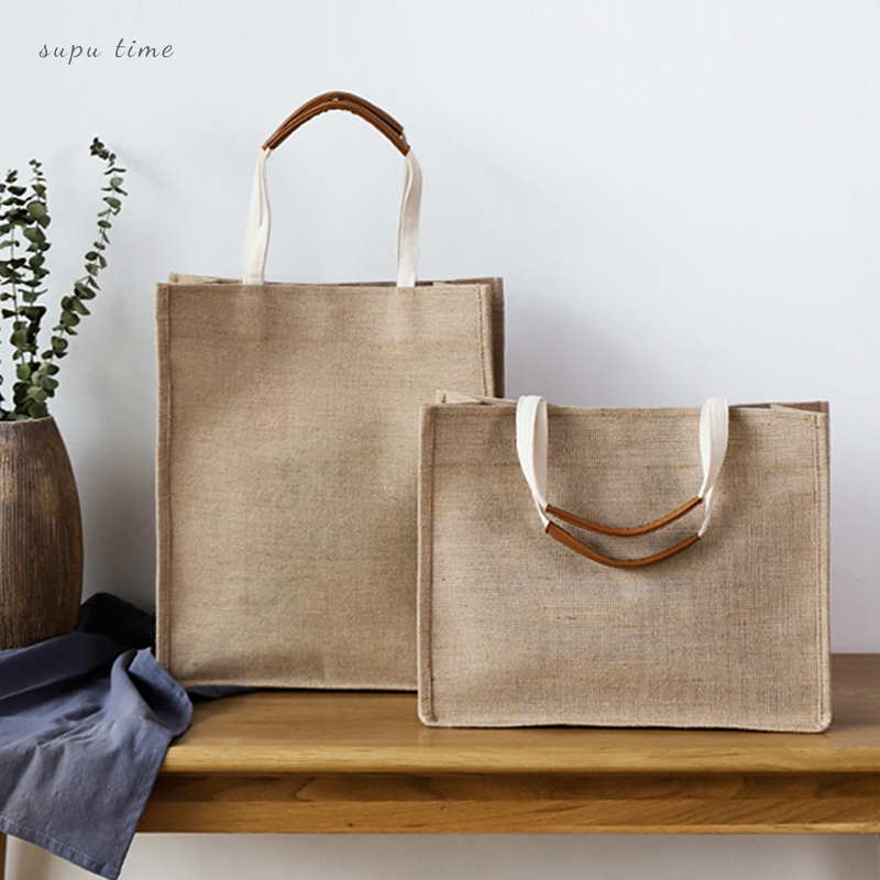 手提袋加厚环保复古黄麻