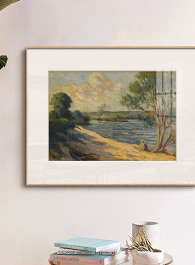 漫步塞纳河法式奶油风莫奈名画客厅餐厅装饰画民宿画酒店床头画