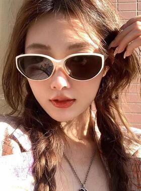 2025新款户外猫眼太阳眼镜白色爬山高级感旅游拍照防晒抗UV太阳眼