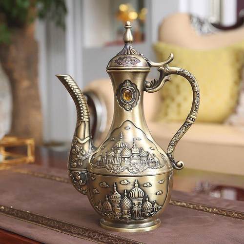 古酒具白酒壶家用清酒壶复古金属青铜酒壶摆件温酒器高档黄酒壶
