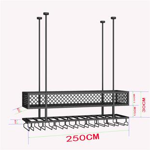 吧台酒架吊架红酒高脚杯倒挂架铁艺餐厅置物架酒吧装 新悬挂式 饰促
