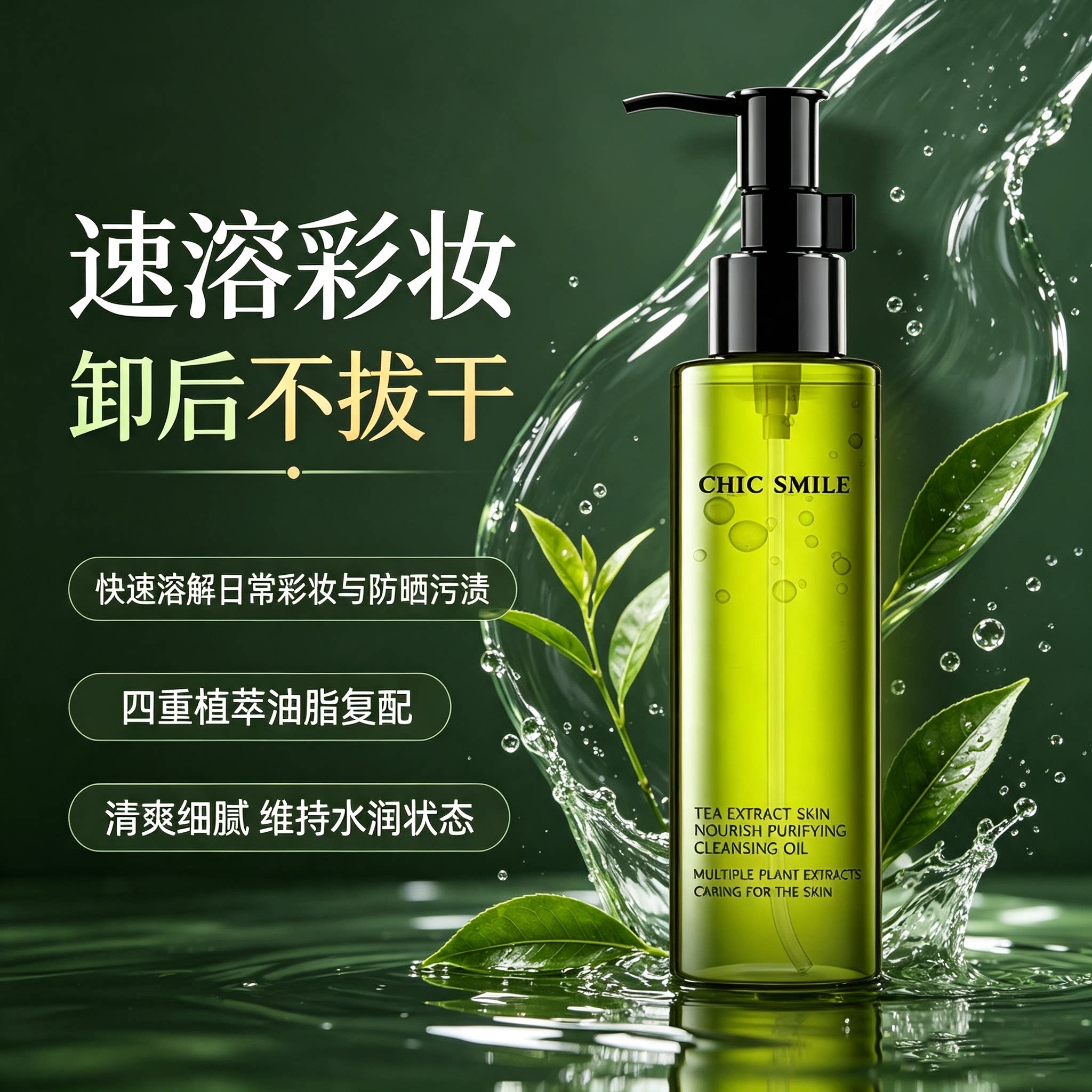 别致之谜植物茶萃水感卸妆油快速乳化脸部卸妆轻松卸浓妆便携正品